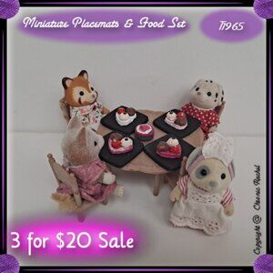 9-Piece Glued-Together Valentine's Black Square Placemats